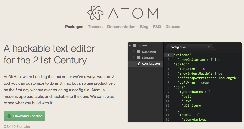 GitHub製のテキストエディタ「Atom」